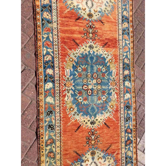 Vintage Hand Knotted Turkish Rug - 38.5" X 154" For Sale - Image 9 of 12