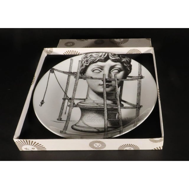 Black Fornasetti Themes & Variation Porcelain Plate, Number 200 For Sale - Image 8 of 10