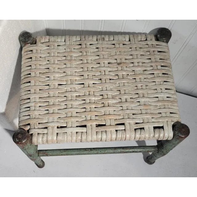 19th Century 19th Century Original Blue Footstool For Sale - Image 5 of 6
