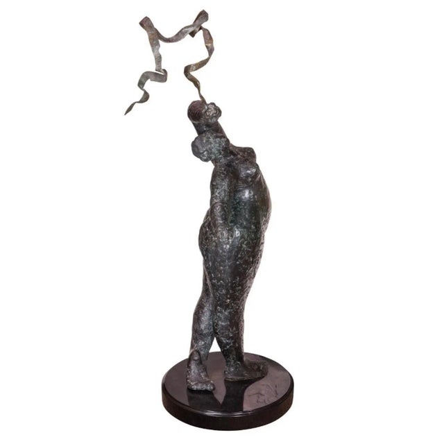 Late 20th Century Large Scale Whimsical Dancing Lady Bronze Ramona Rowley For Sale - Image 5 of 12