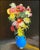 Still he life oil painting on hand stretched linen of flowers in a blue vase, in the style of les Fauves after Valtat by...