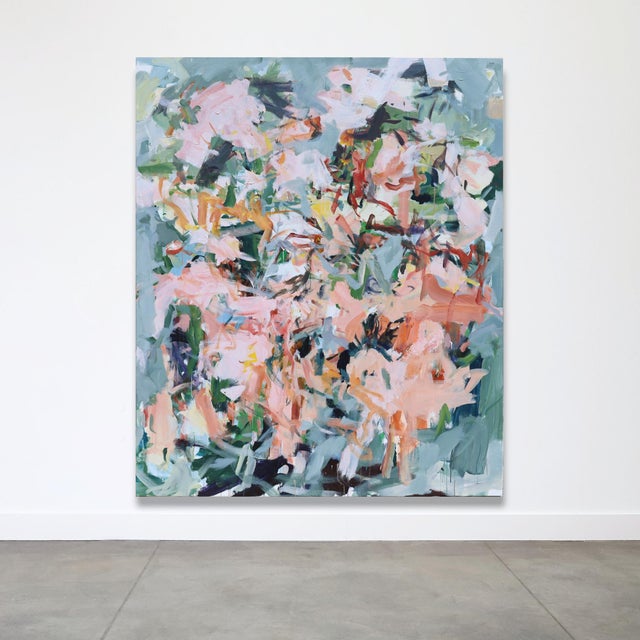 An original large-scale acrylic on canvas by the American painter Karen Silve, standing nearly six feet tall. The painting...