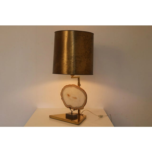1970s Vintage Belgian Agate Table Lamp, 1970s For Sale - Image 5 of 9