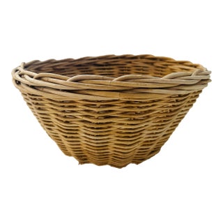 Rustic European Natural Rattan/Wicker Basket For Sale