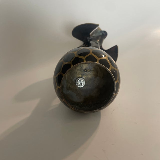 Brass & Enamel Elephant Bell For Sale - Image 4 of 4