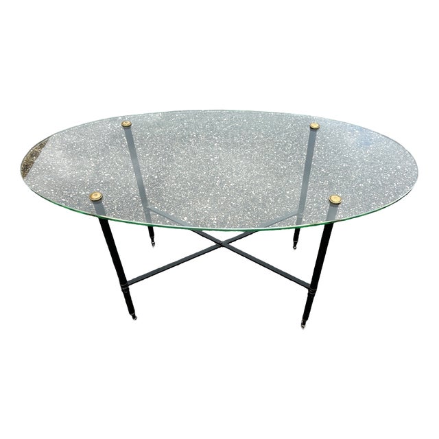Brass and Glass Coffee Table, 1950s For Sale