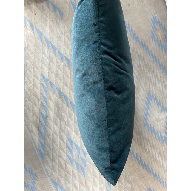 2020s Blue Velvet Pillows For Sale - Image 5 of 6