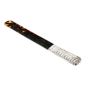Antique Sterling Silver Mounted Faux Tortoiseshell Page Turners