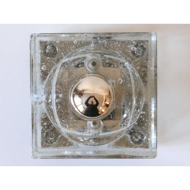 1970s Hand-Blown Ice-Glass Cube Sconces by Müller & Zimmer, Germany, 1970s, Set of 3 For Sale - Image 5 of 18