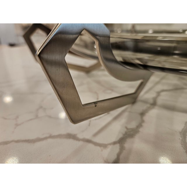 Baker Furniture Company Jean Louis Deniot Modern Brass Iron Eye Low Bowl For Sale - Image 4 of 7