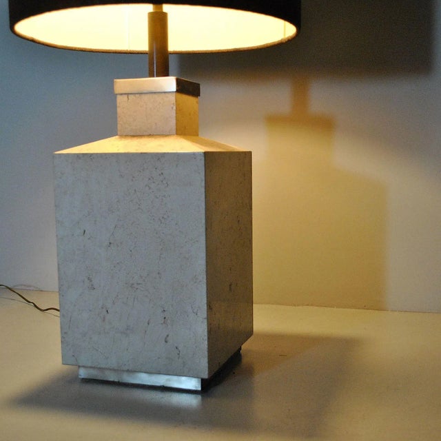 Beige Travertine Marble Table Lamp, 1970s For Sale - Image 8 of 14