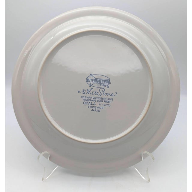 1970s 1970s Vintage International China Whitestone "Ocala S Y 6270" Stoneware Dinner Plates, Set of 8 For Sale - Image 5 of 12