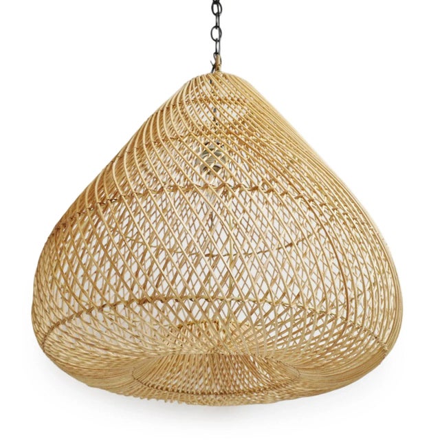 2020s Raw Rattan Batu Drop Pendant Light Large For Sale - Image 5 of 9