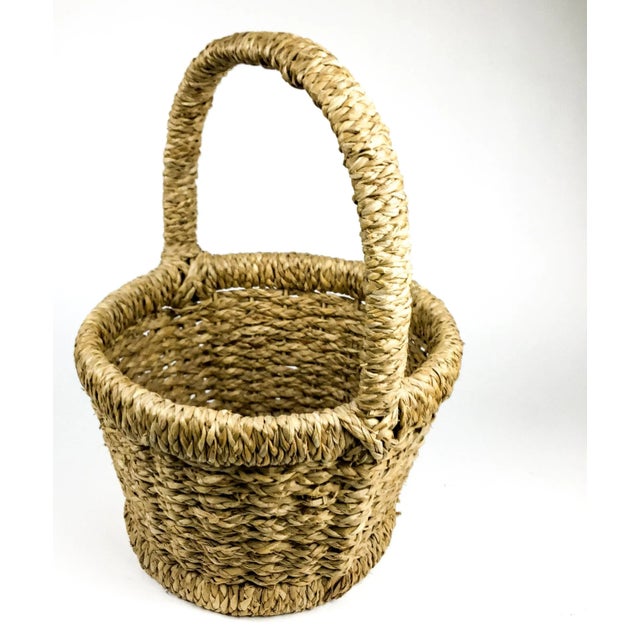 Vintage Large Woven French Seagrass Basket For Sale - Image 13 of 13
