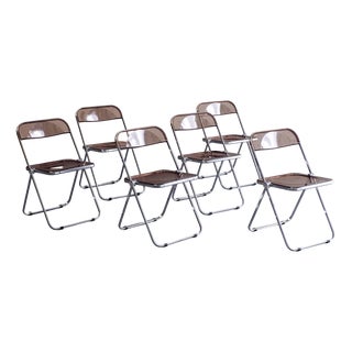 Plia Folding Chairs by Giancarlo Piretti for Anonima Castelli, 1990s, Set of 6 For Sale