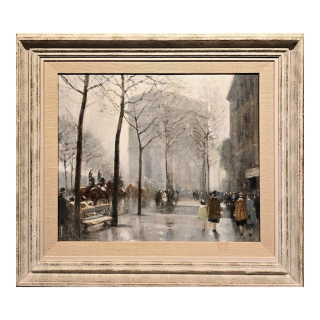 Jules René Hervé "View of l'Arc De Triomphe" Paris -Original Oil Painting For Sale