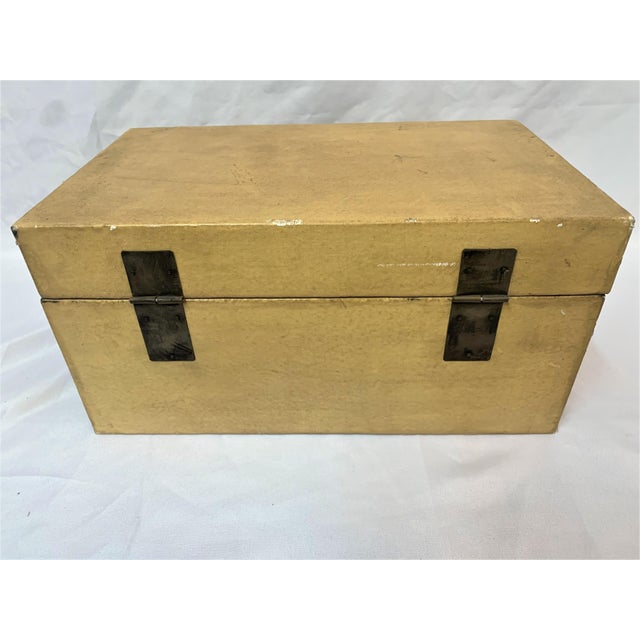 1950s Leather Storage Box Large For Sale - Image 5 of 8