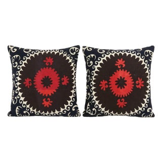 Tashkent Suzani Pillow Cover 24'' X 24'' - Set of Two For Sale