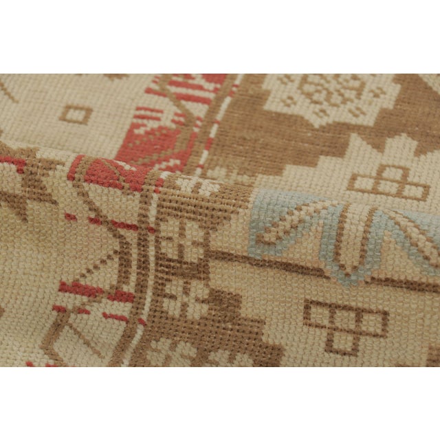 Antique Karabagh Runner in Beige and Cream Geometric Medallion - Rug and Kilim For Sale In New York - Image 6 of 7