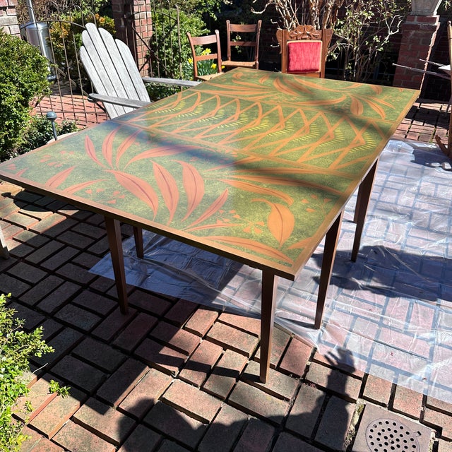 Mid 20th Century Artist Painted Drop Leaf Henkel Harris Table For Sale - Image 12 of 12