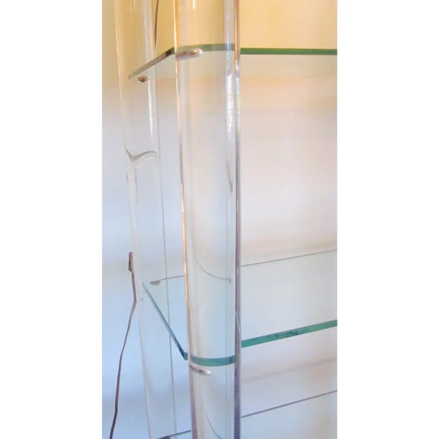 Charles Hollis Jones Vintage Charles Hollis Jones Lucite Etagere Bookcase Shelving W Light For Sale - Image 4 of 11