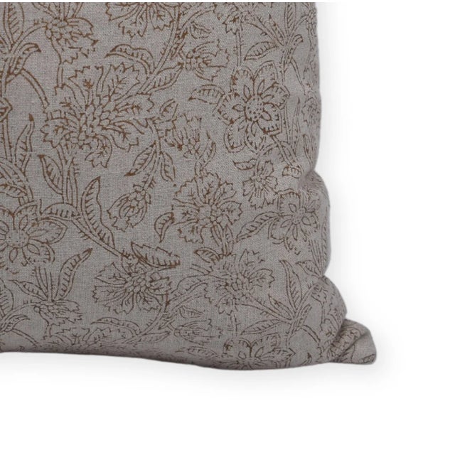 Not Yet Made - Made To Order Hand Block Printed Pure Linen Designer Pillow Cover 12x20 Inch- Jarul For Sale - Image 5 of 5