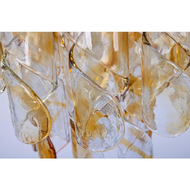 Gold Large Murano Glass Tubes Flush Mount Light from Kaiser, Germany, 1960s For Sale - Image 8 of 17