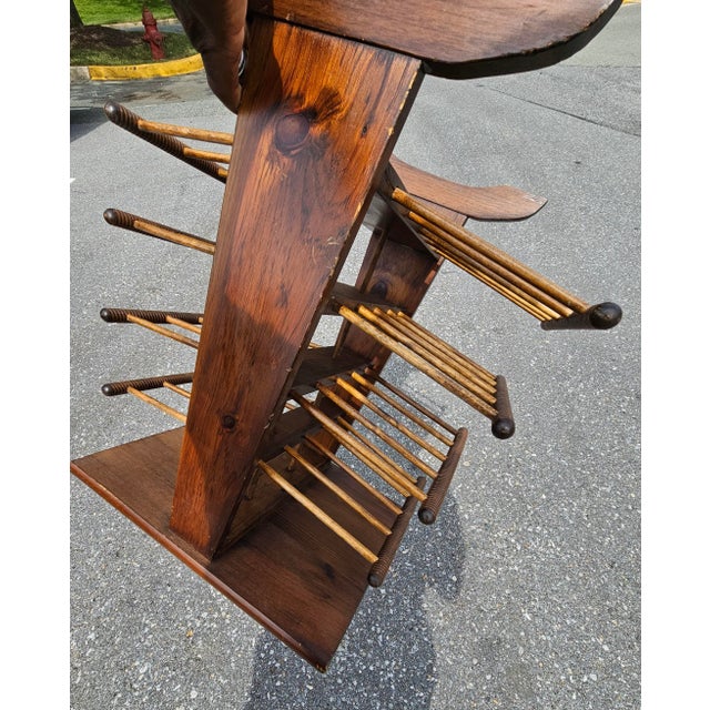 1950s Bucciarelli Itallian Bobbin and Spindle Pine Magazine Rack and Side Table For Sale In Washington DC - Image 6 of 6