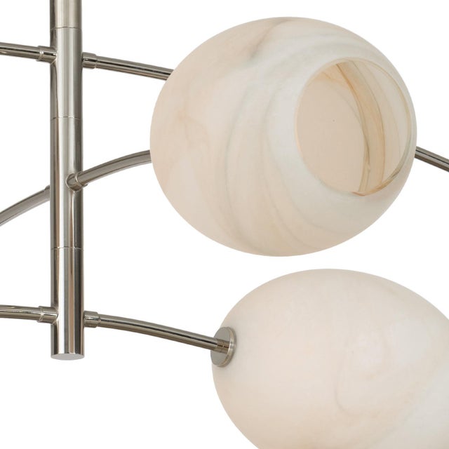 Mid-Century Modern Regina Andrew Artemis Mobile Chandelier, Polished Nickel with Alabaster Glass For Sale - Image 3 of 7