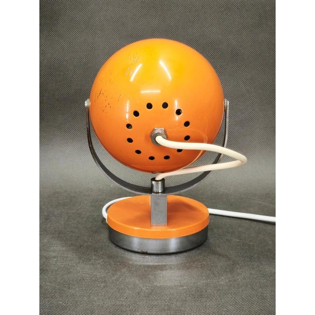 Gold Space Age Orange Eyeball Table Lamp by Goffredo Reggiani, Italy, 1970s For Sale - Image 8 of 10