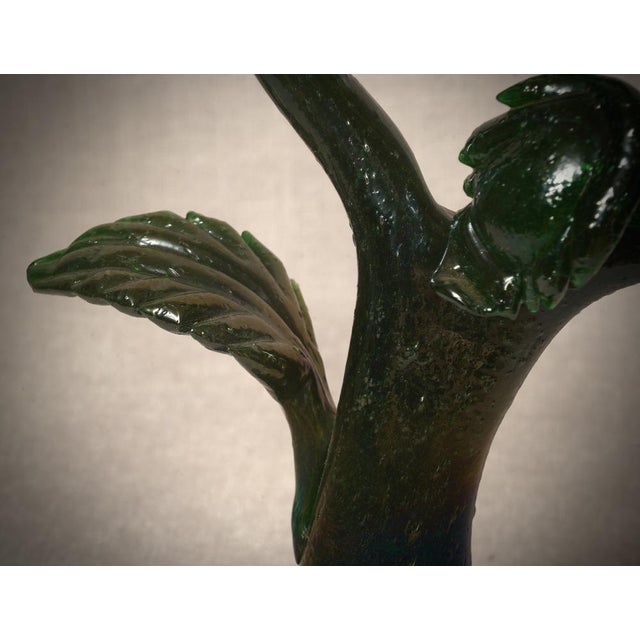 2000 - 2009 Italian Mid-Century Murano Green Glass Cactus Sculpture, 2000s For Sale - Image 5 of 10
