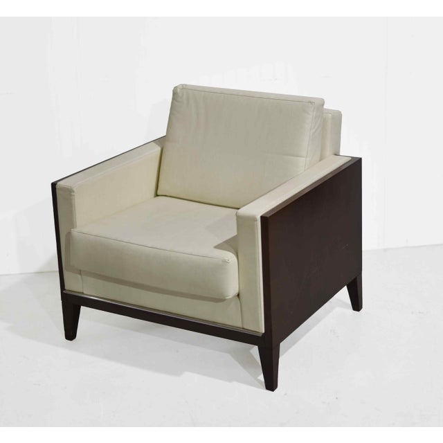 Vintage Contemporary Cream Lounge Chair LSM Collection by David Edward For Sale - Image 4 of 14