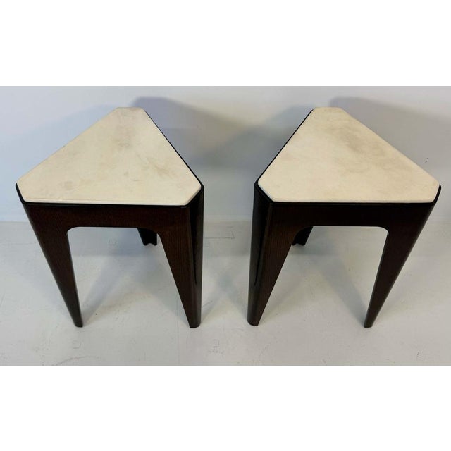 Wengé and Parchment Coffee Tables, 1980s, Set of 2 For Sale - Image 4 of 12
