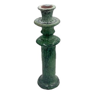 Moroccan Tamegroute Glazed Candlestick Holder For Sale