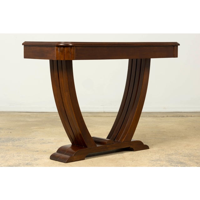 1930s French Art Deco Walnut Console Table For Sale - Image 16 of 18