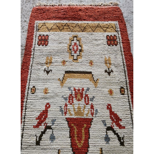Swedish Grace Wool Rya Rug with Flower Motif, 1920s For Sale - Image 10 of 18