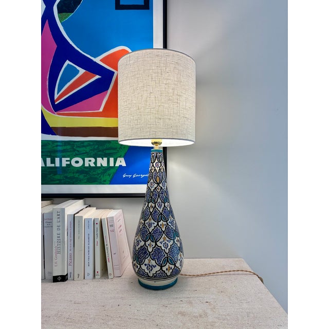 Large Moroccan Lamp in Glazed Ceramic, 1970 For Sale - Image 6 of 6