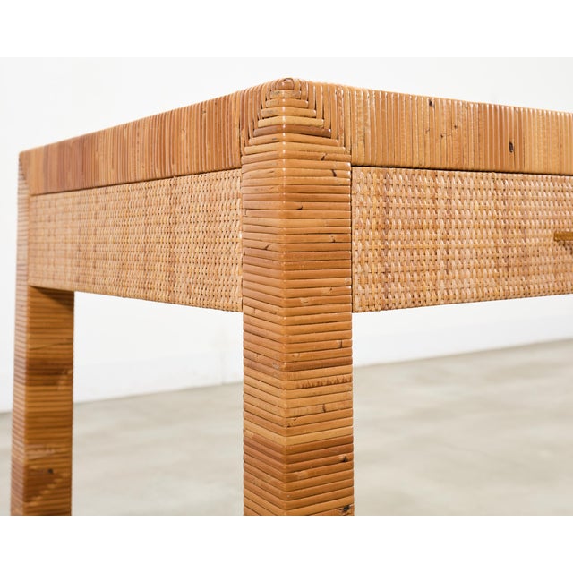 Billy Baldwin for Bielecky Brothers Rattan Cane Writing Desk For Sale - Image 16 of 18
