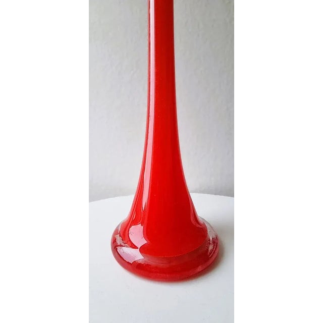 Glass Vintage Vase in Mouth-Blown Red Glass, 1970s For Sale - Image 7 of 9