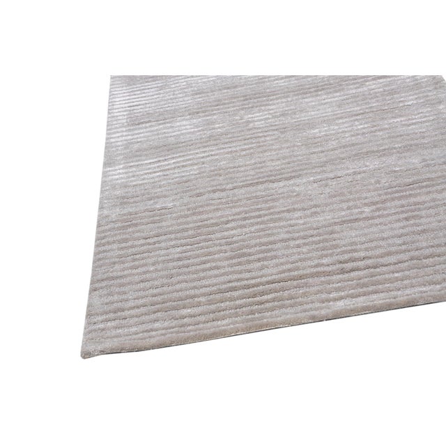 Transitional Pasargad Home Edgy Silver Area Rug, 2' 6'' X 8' 0'' For Sale - Image 3 of 4
