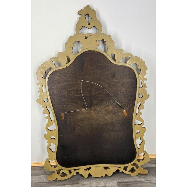 Vintage French Wall Mirror with Ornate Carved Frame For Sale - Image 9 of 10