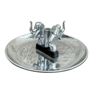 1950s Hamilton Chrome Elephant Ashytray W/ Snuffer Bakelite Mid Century Art Deco