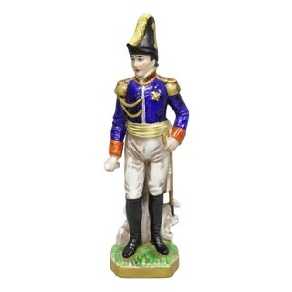 Vintage Capodimonte Italian Porcelain Napoleonic General Figurine Statue 7282- B For Sale