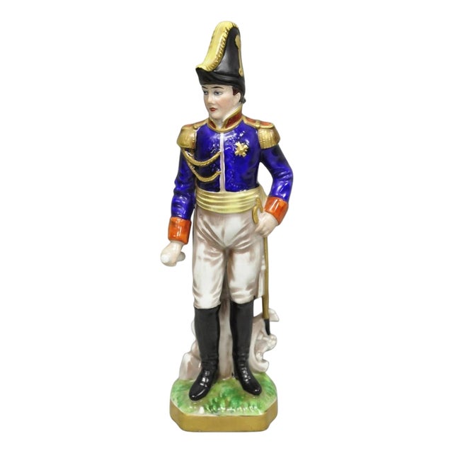 Vintage Capodimonte Italian Porcelain Napoleonic General Figurine Statue 7282- B For Sale