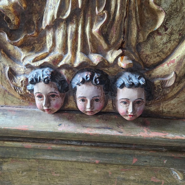 19th Century Spanish Colonial Retablo of the Virgin For Sale - Image 11 of 11