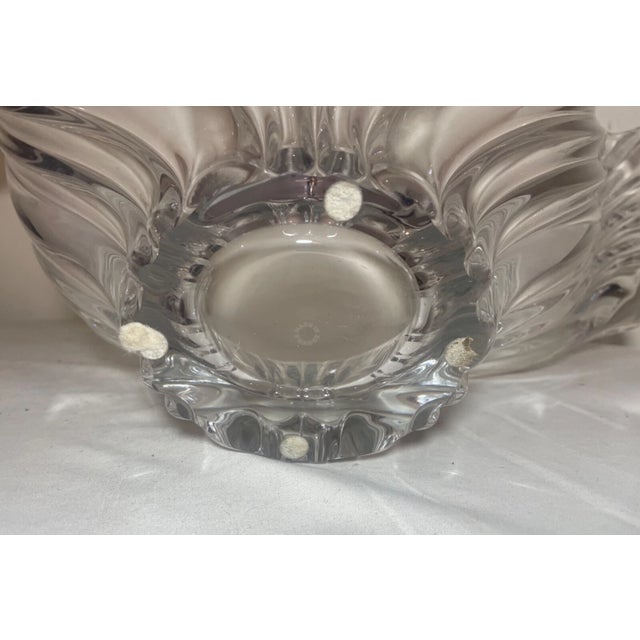 Huge Modern French Art Vannes Le Chatel Crystal Swirl Splash Centerpiece Bowl For Sale - Image 11 of 12