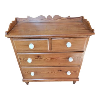 Antique Pine - Two Drawers Over Two Drawers - Chest of Drawers With Gallery Back - From England - Circa 1880 For Sale