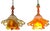 Murano Art Glass Looped Abstract Orange White Pendant Light For Sale - Image 9 of 18