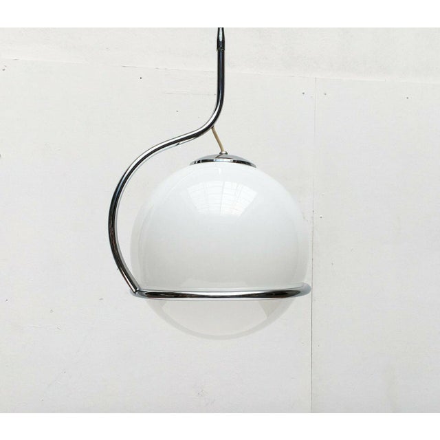Mid-Century Space Age Italian Glass Ball Pendant, 1960s For Sale - Image 9 of 18