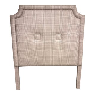 Queen Size Bespoke Glen Plaid Upholstered Headboard For Sale